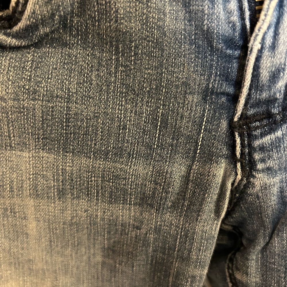Vintage papaya distressed blue jeans